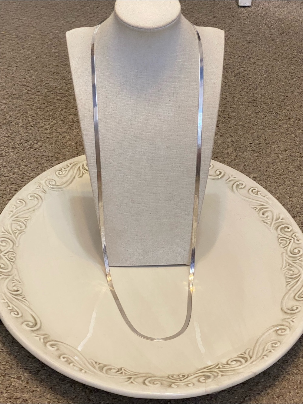 Milor Sterling Silver Herringbone Necklace 925